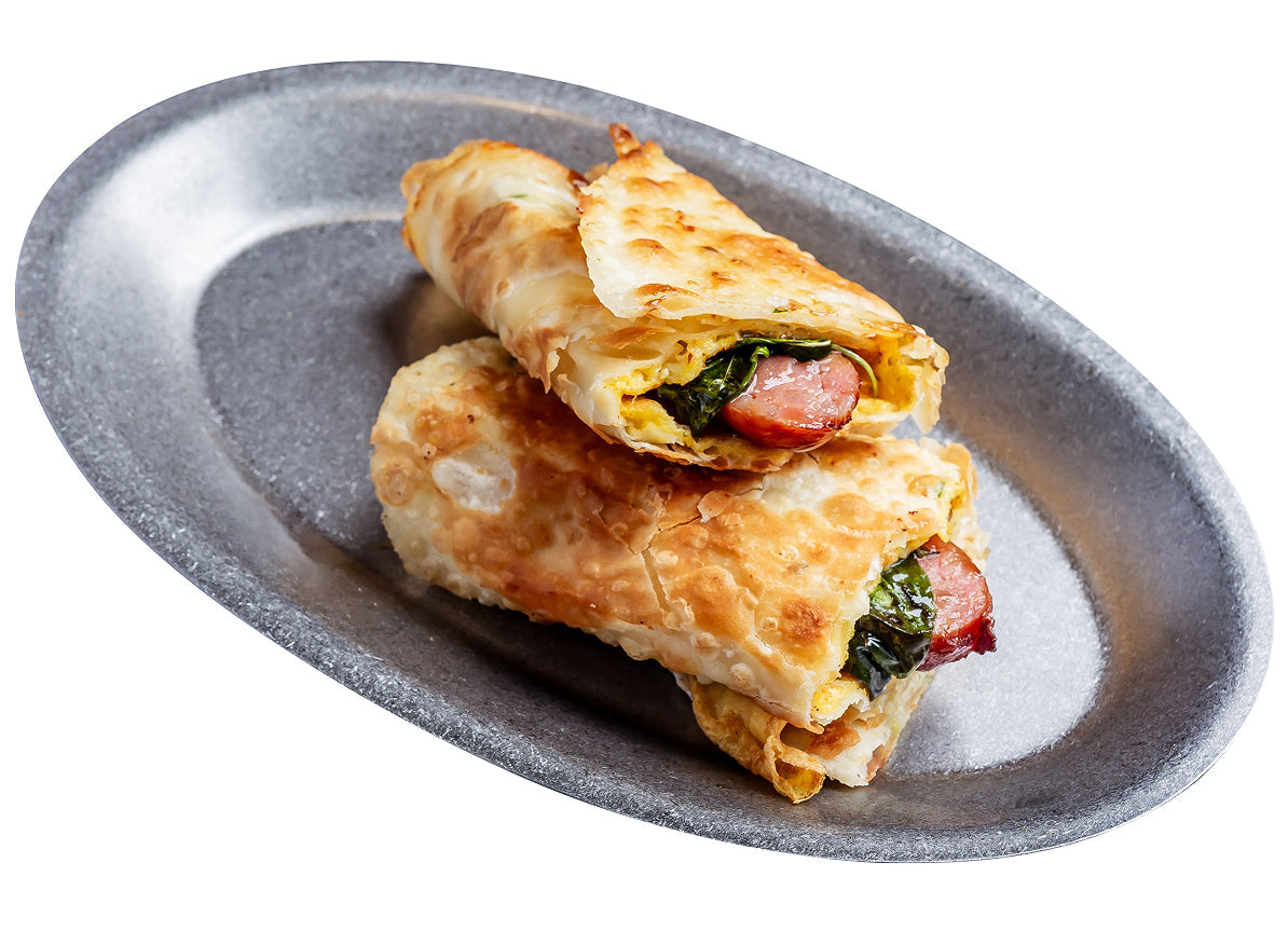 九層塔香腸蛋餅 Thai Basil Sausage Egg Pancake